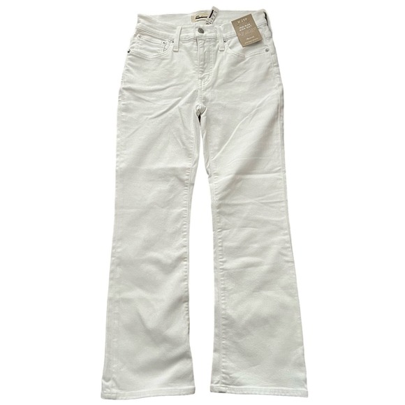 Madewell Petite Mid Rise Kick Out Crop Jean 25P Pure White NJ430 NWT - Picture 2 of 7